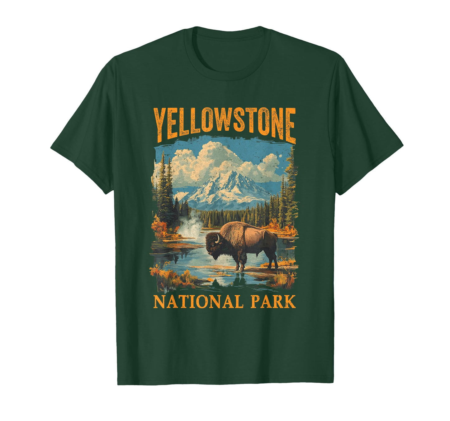 Yellowstone National Park Vintage Hiking Camping T-Shirt