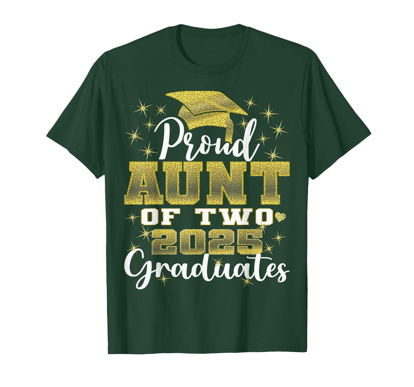 Proud Aunt of Two 2025 Graduates Graduation family T-Shirt