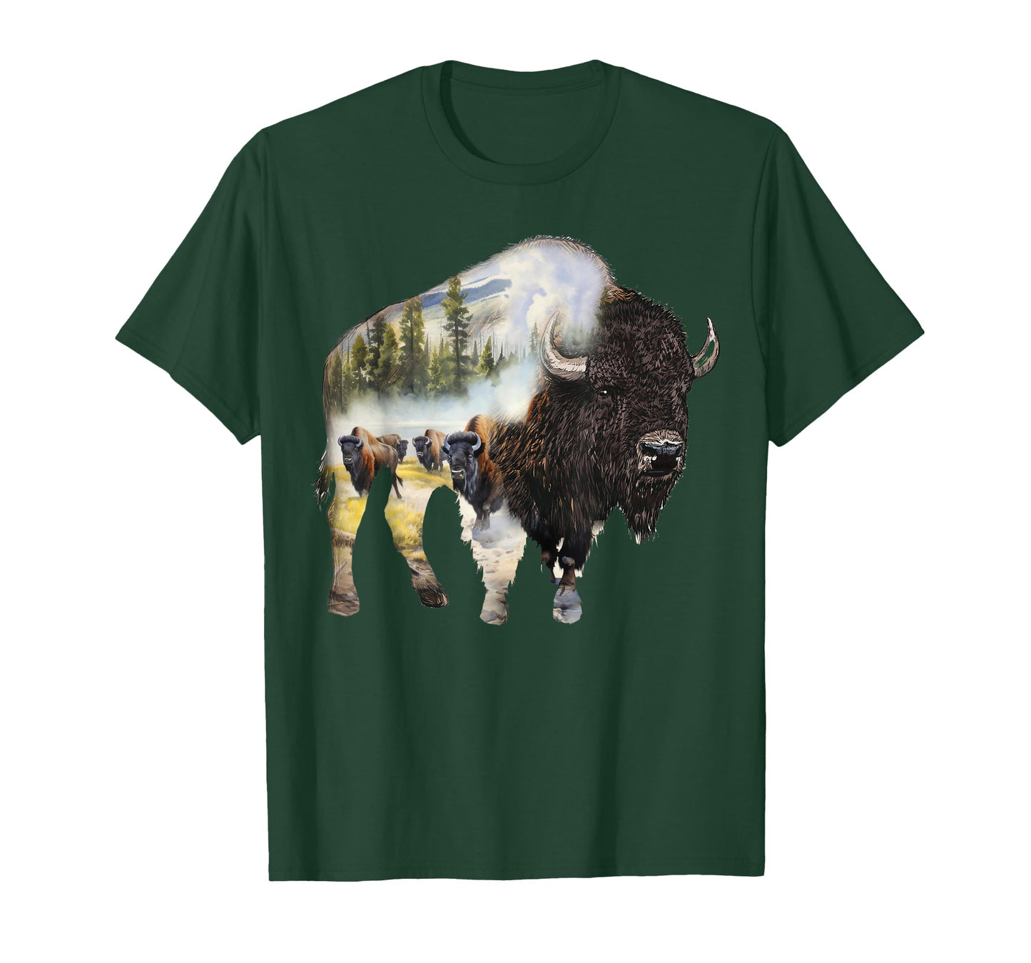 Bison Buffalo Beef Design Illustration T-Shirt