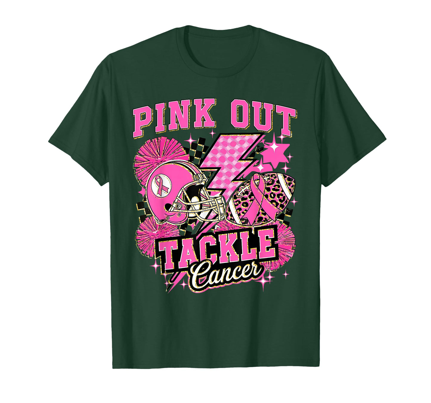 Pink Out Tackle Breast Cancer Awareness American Football T-Shirt