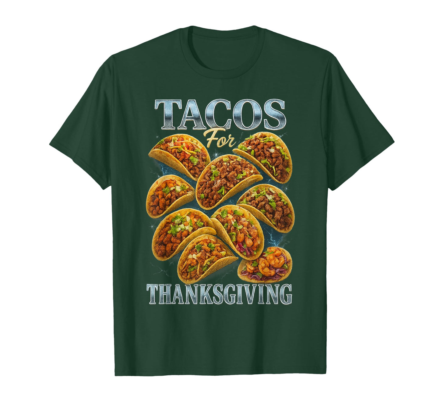 Tacos for Thanksgiving Retro 90s/2000s Hip Hop Tribute Style T-Shirt