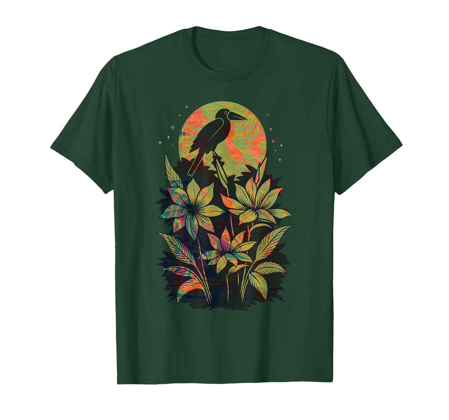 Cute Exotic Bird Lover Paint Swirl Bird Of Paradise Flower T-Shirt