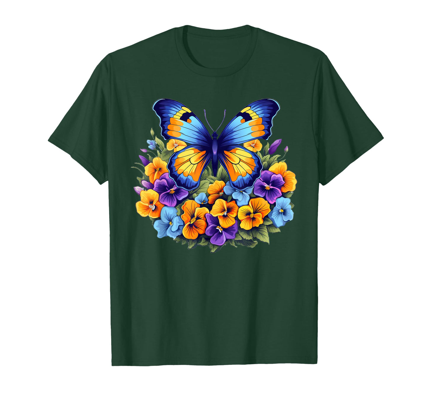 Pansies Butterfly Flower Pansy Gardening Floral T-Shirt