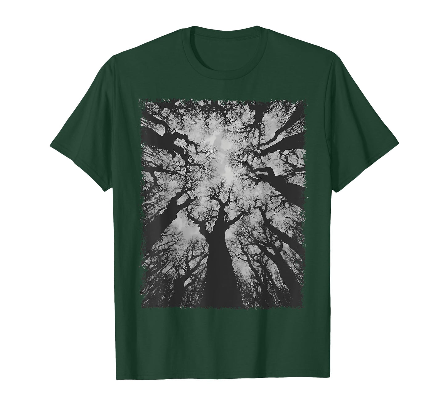 Scary Dark Forest Grunge Trees Halloween Gothic Art Horror T-Shirt
