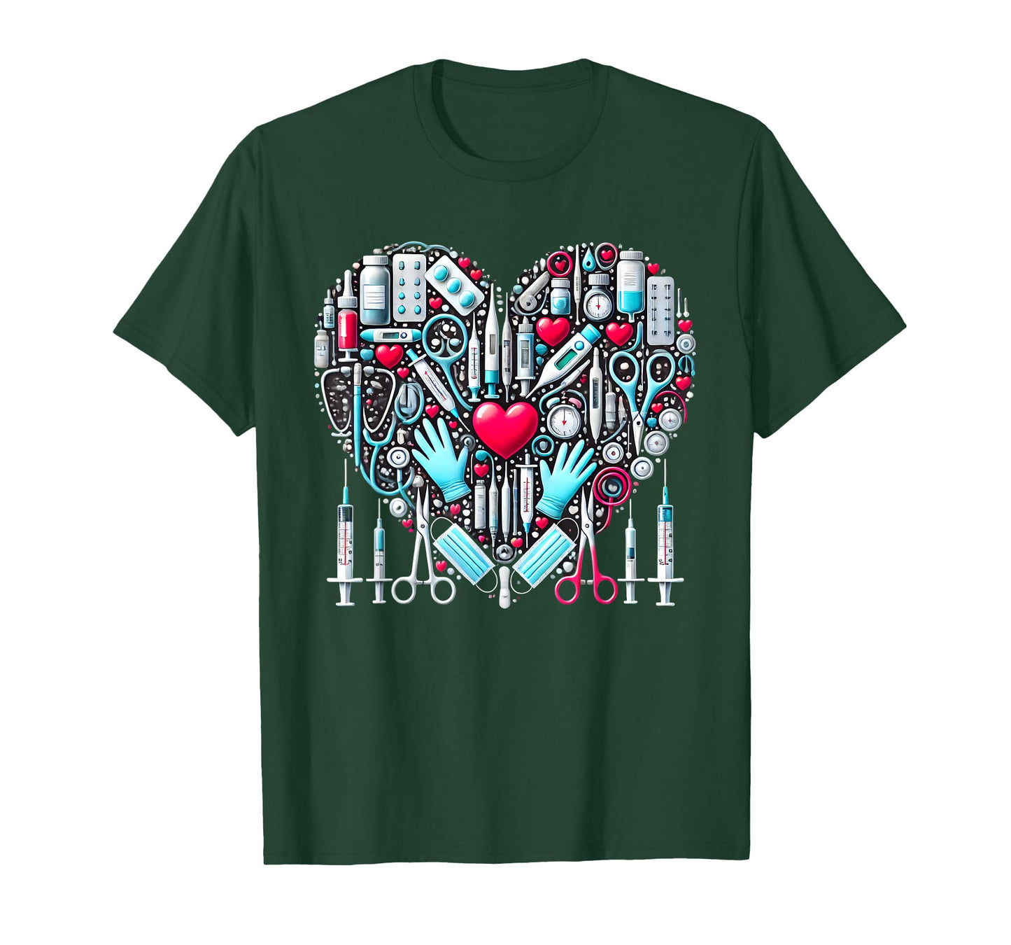 Nurse Valentines Day Heart Love Cute RN Nurse Graphic Women T-Shirt