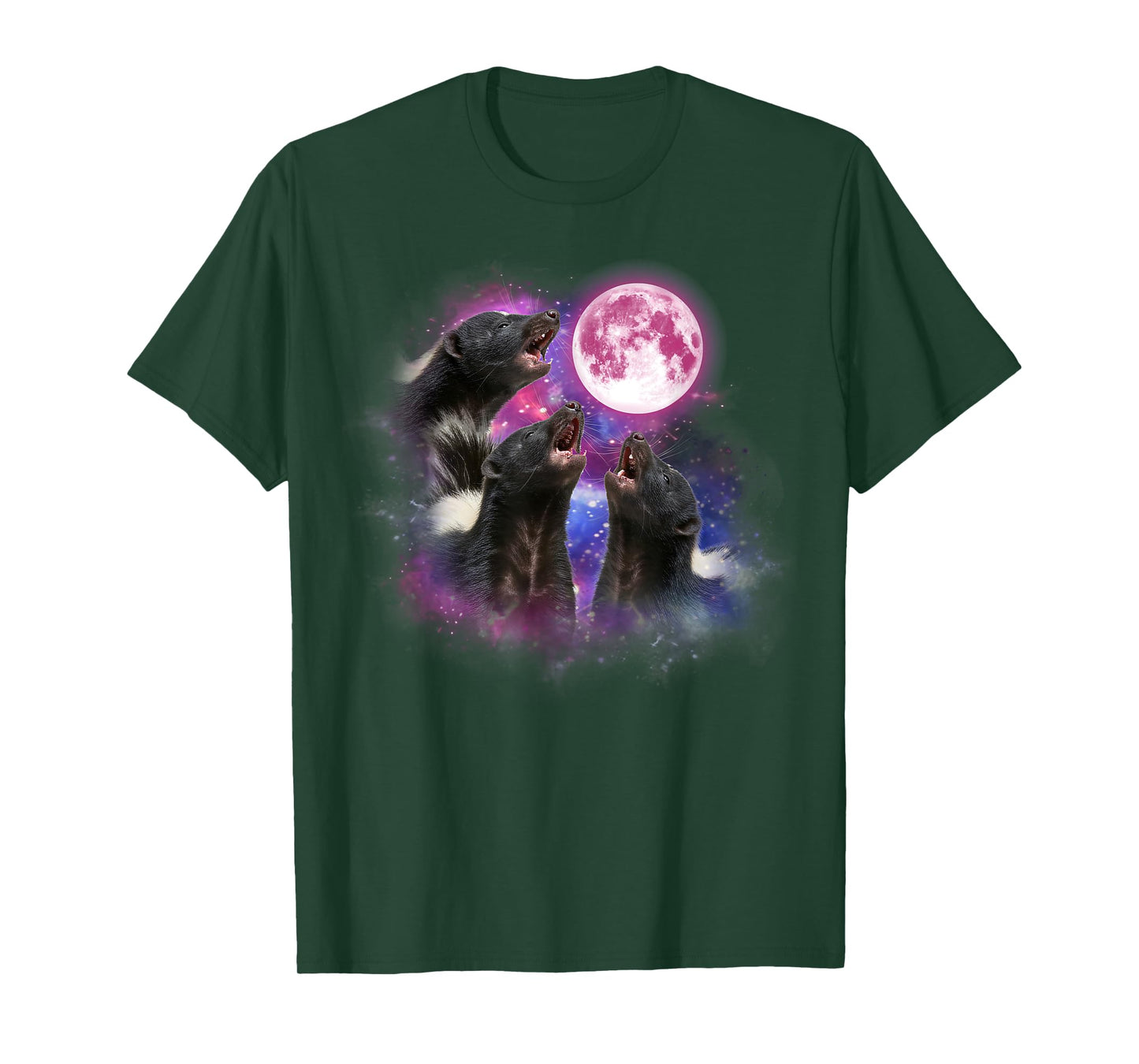 Skunk Howling At The Moon Wildlife colorful skunk tie dye T-Shirt