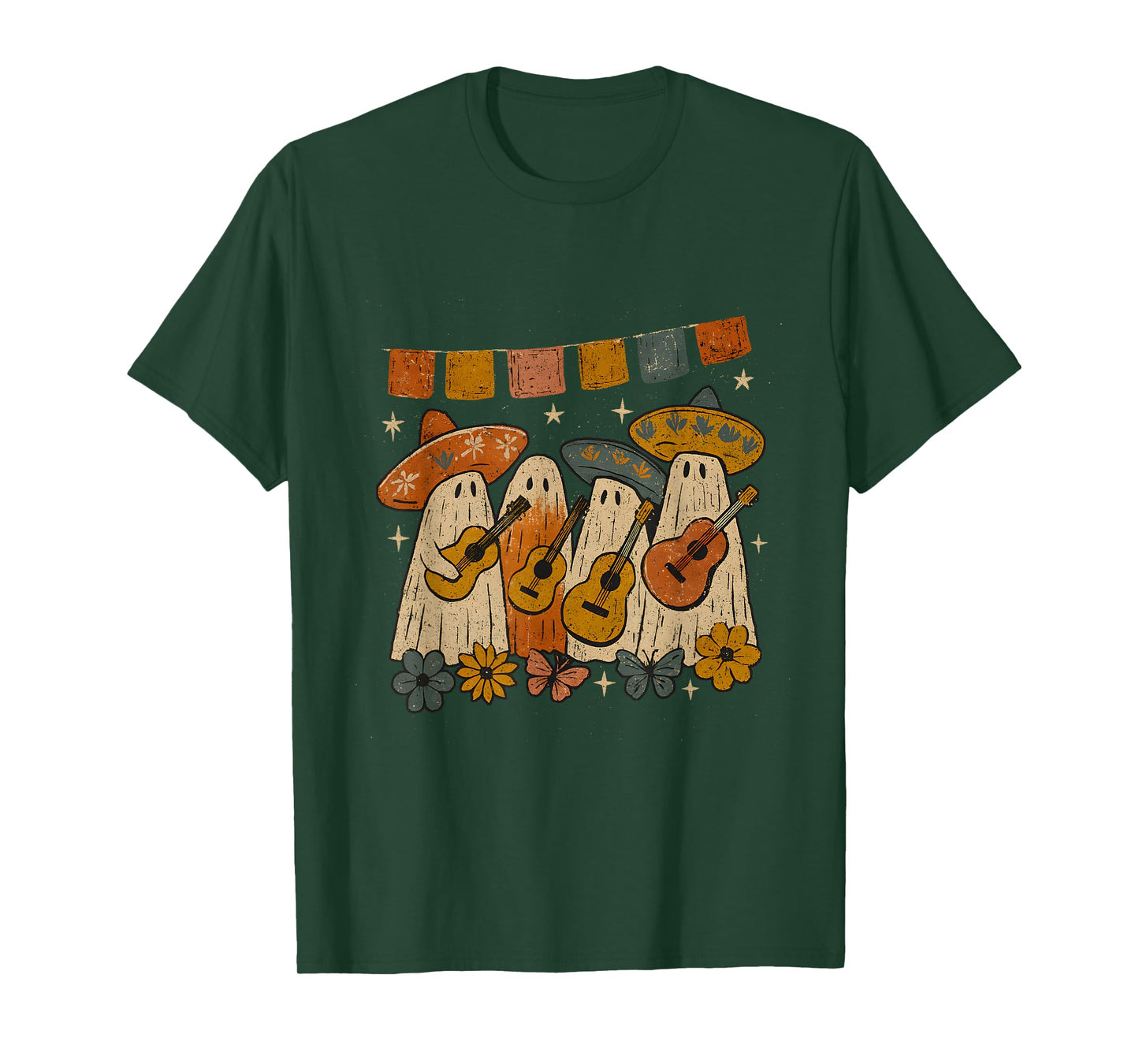 Vintage Ghost Mariachi Band Día de Muertos Vibes T-Shirt