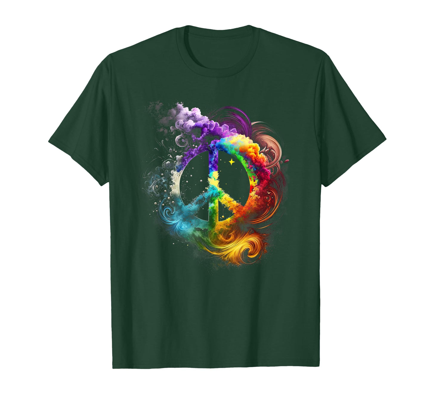 Peace sign of freedom hippie flower child space science T-Shirt