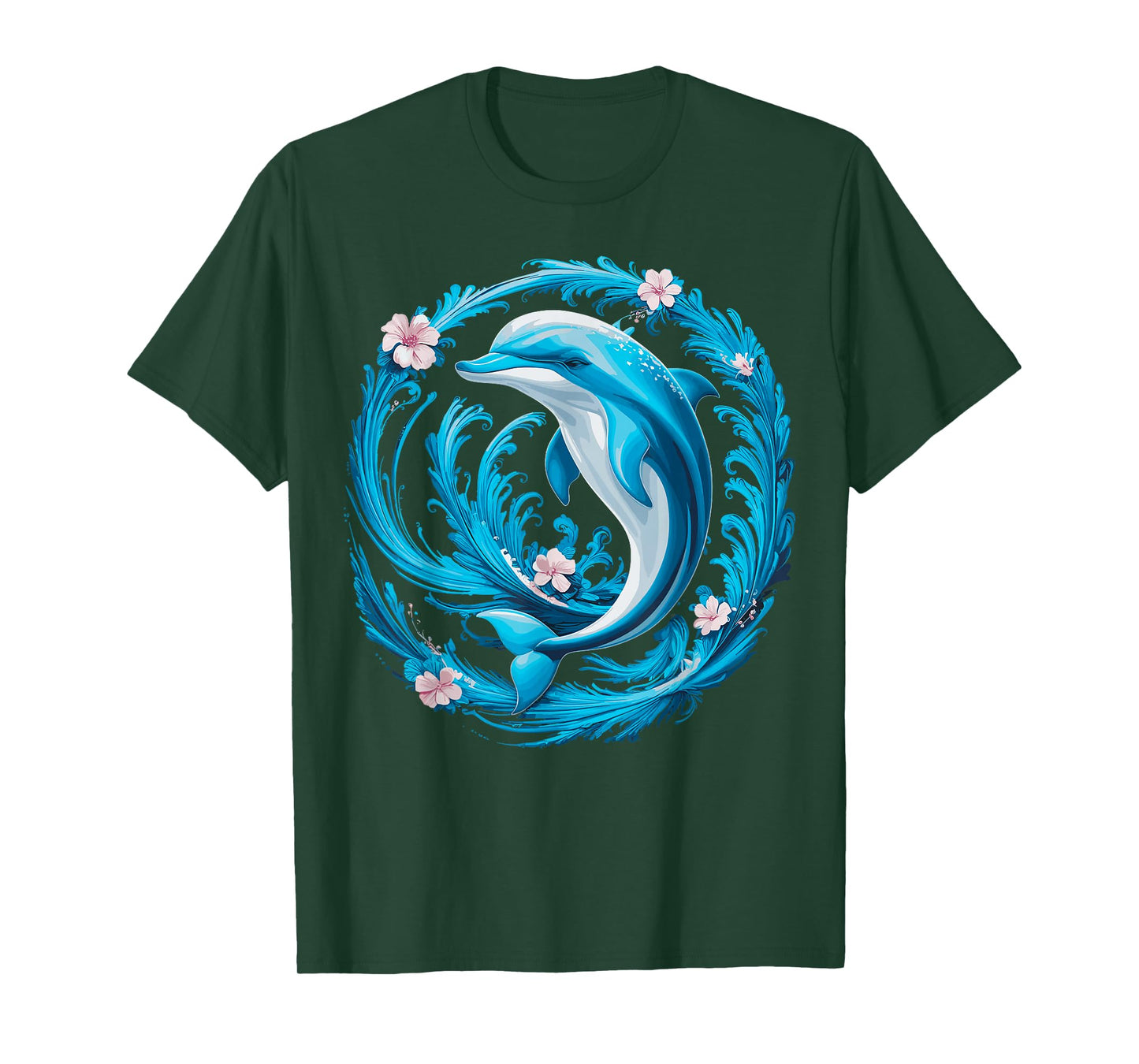 Cute Dolphin Floral T-Shirt