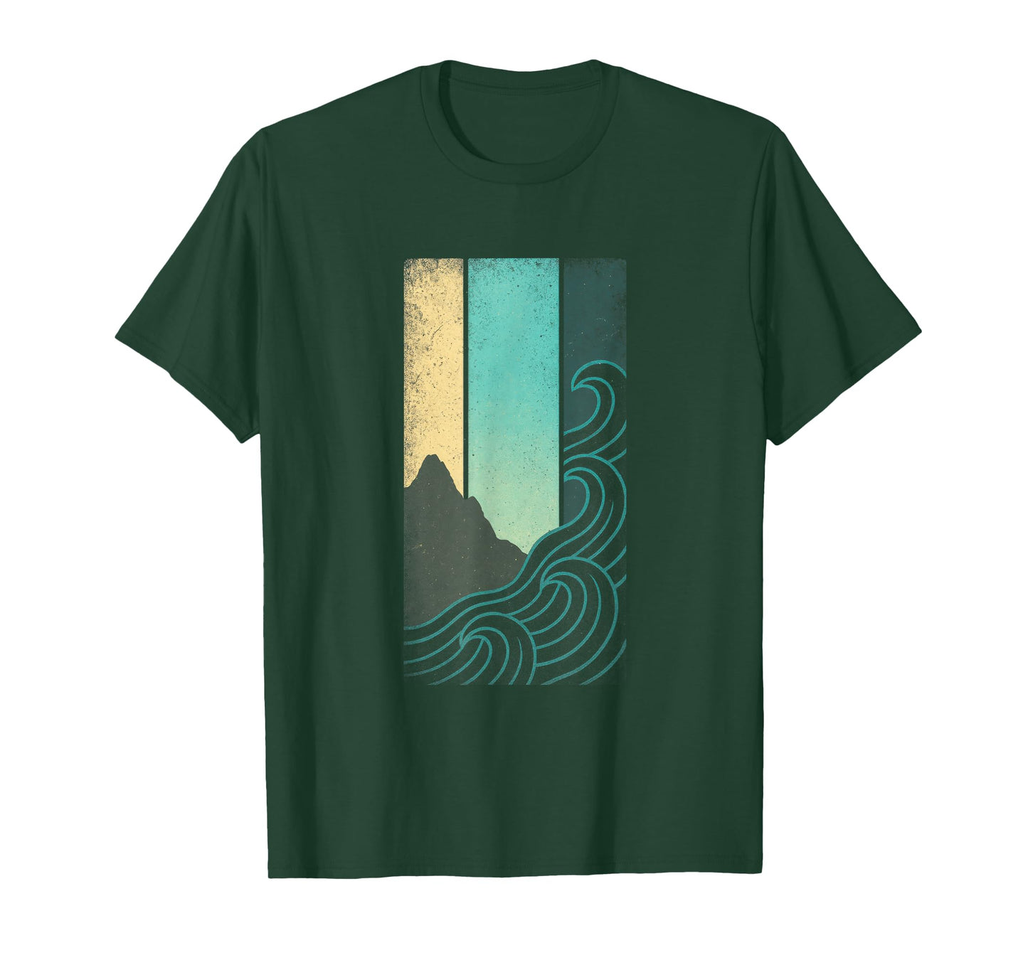 Abstract Waves Mountains - Summer Forest Beach Nature T-Shirt
