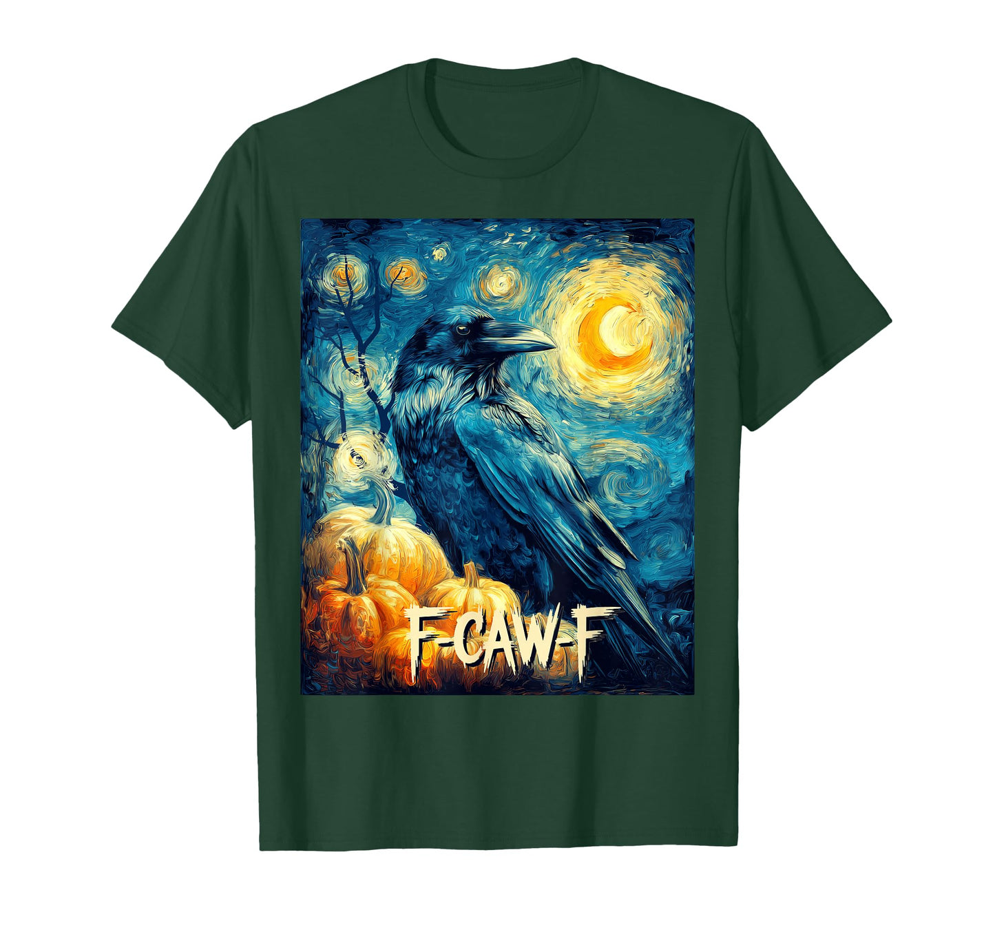 Funny Crow F-Caw-F F Caw F Adult Humor Starry Night Fall Men T-Shirt