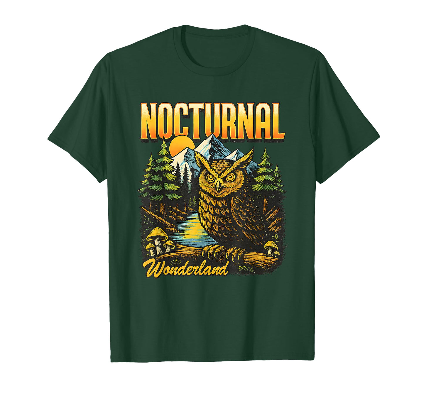 Nocturnal Wonderland Watcher Owl T-Shirt