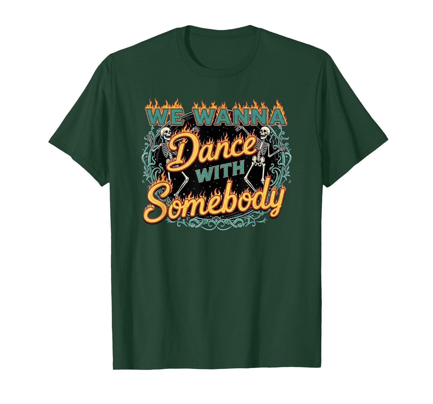 We Wanna Dance with Somebody Skeleton Funny Halloween T-Shirt