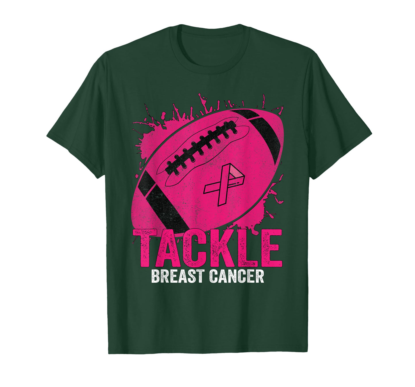 Tackle Breast Cancer Awareness Football Breast Cancer Design T-Shirt