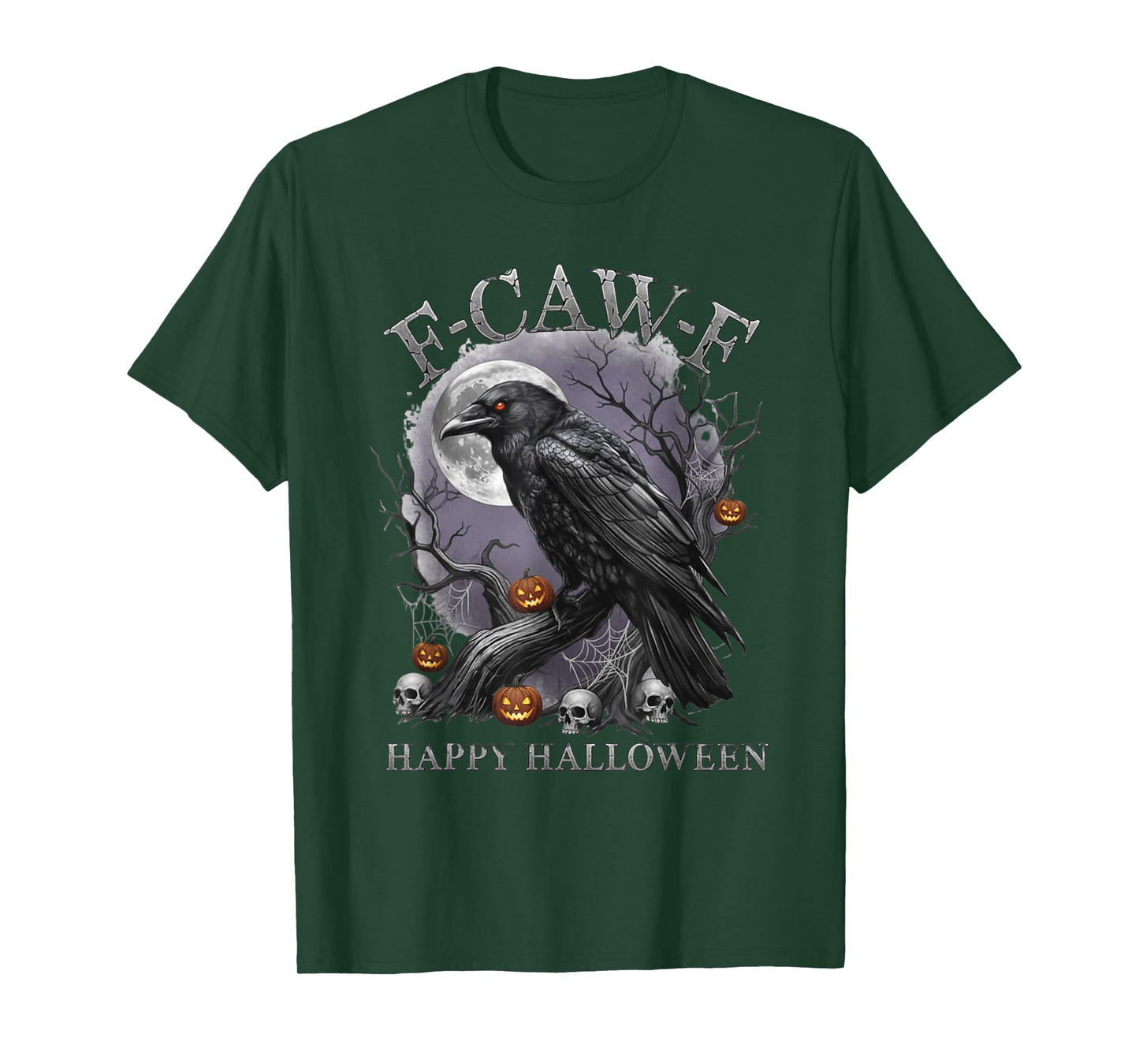 Chicken, F-Caw-F Funny Skeleton Bird Moon Gothic Adult Humor T-Shirt
