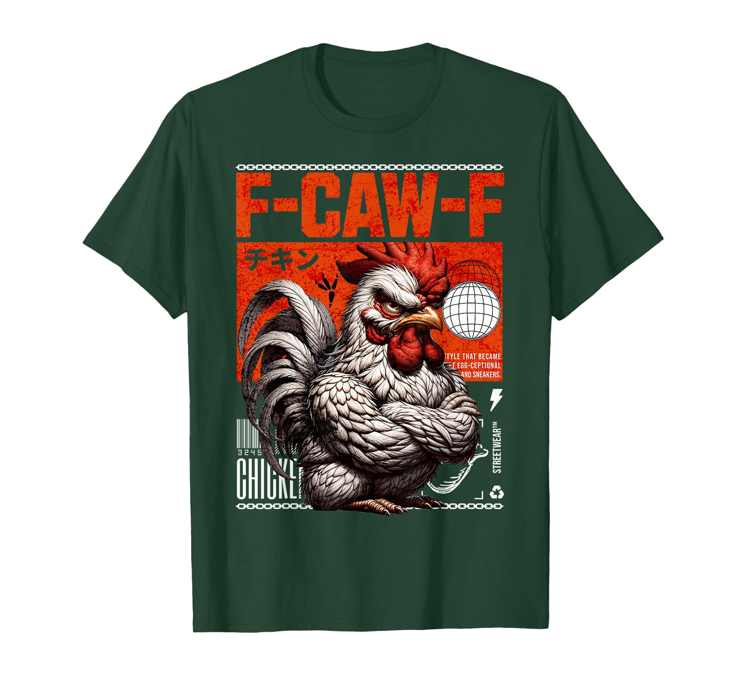 F-CAW-F Rooster Chicken Humor Funny Animal Pun T-Shirt