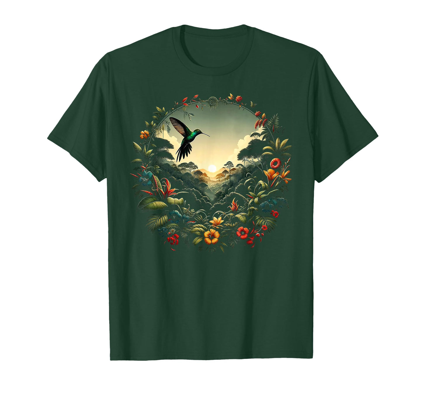 Hummingbird Beautiful Bird Watcher Floral Colibri Outfit T-Shirt