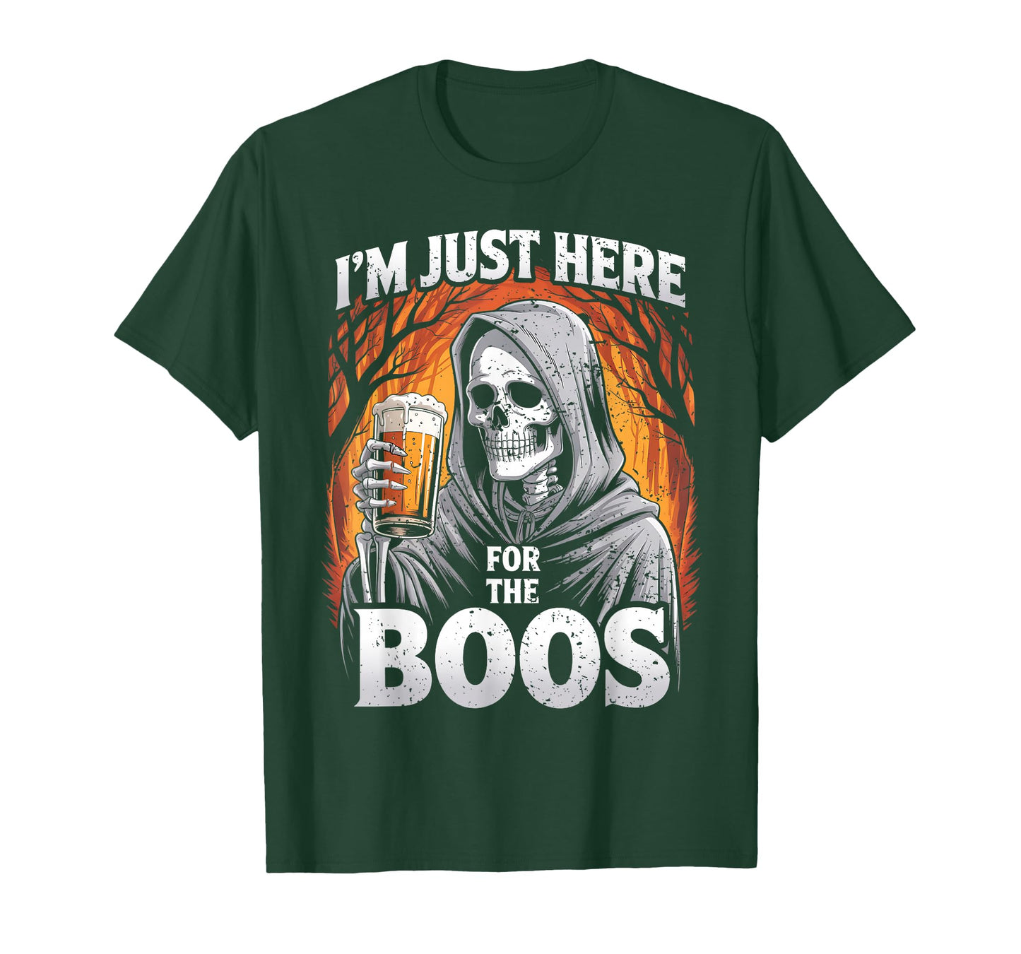 Funny Halloween Women I'm Just Here for The Boos Skeleton T-Shirt