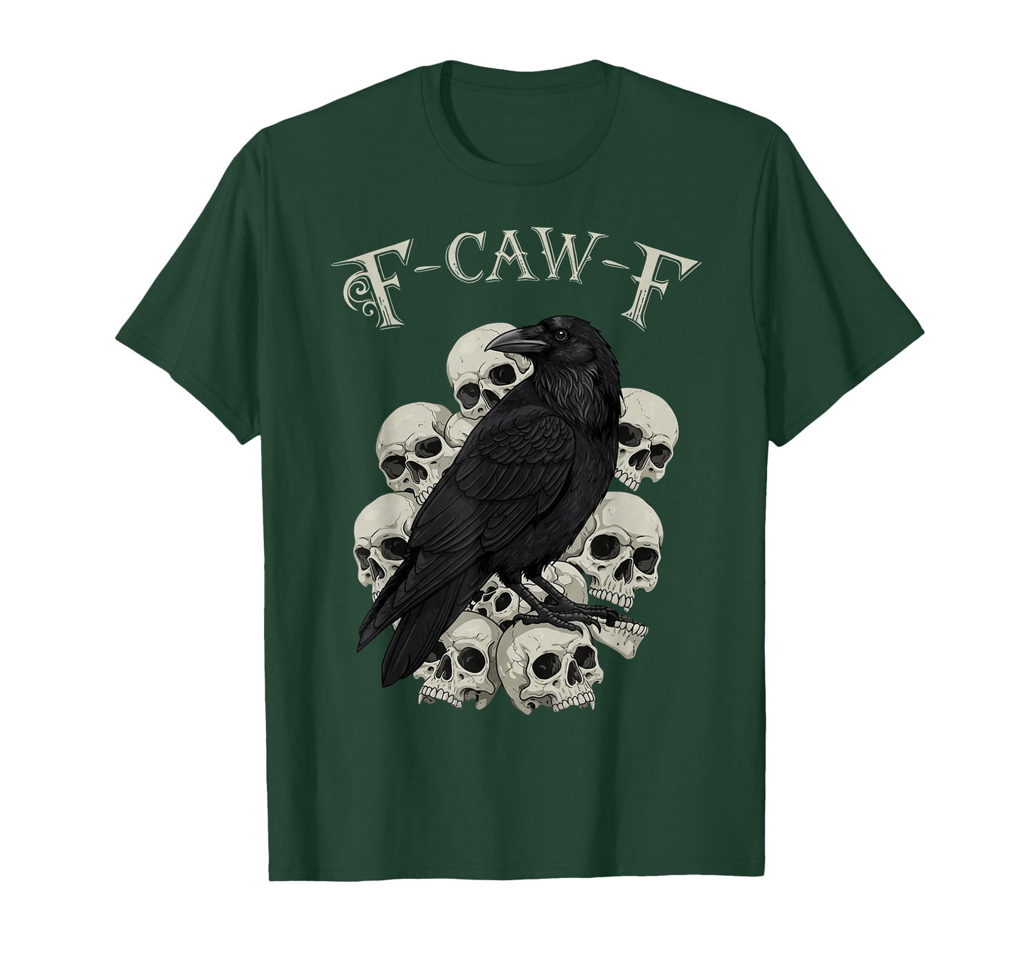 F-Caw-F Black Crow Funny Black Bird Moon Gothic Adult Humor T-Shirt