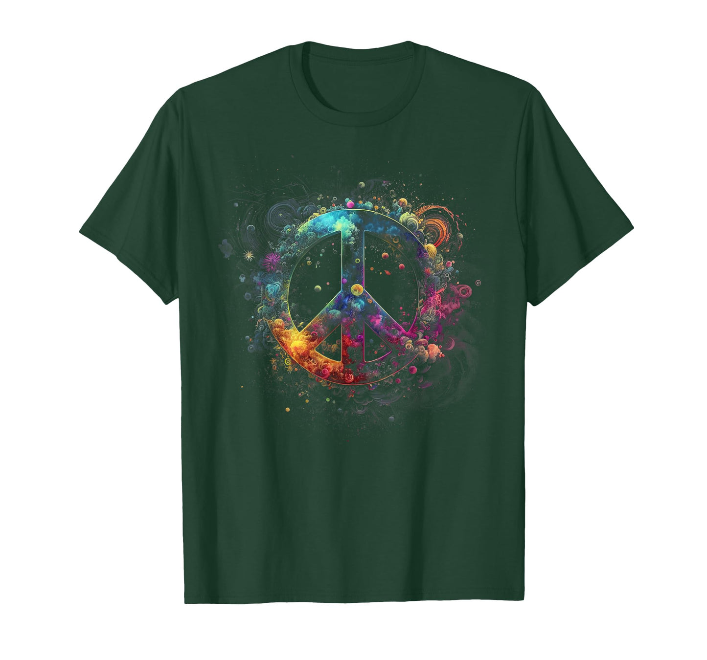 Peace sign of freedom hippie flower child space science T-Shirt