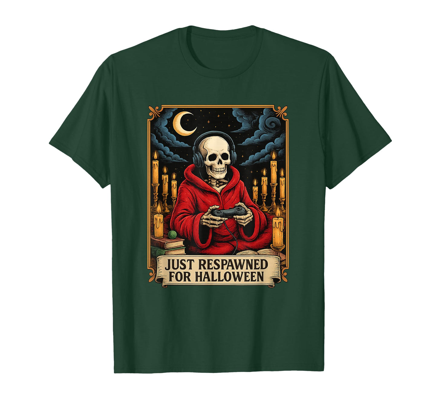 Respawned Skeleton Gamer Halloween Funny Costume T-Shirt