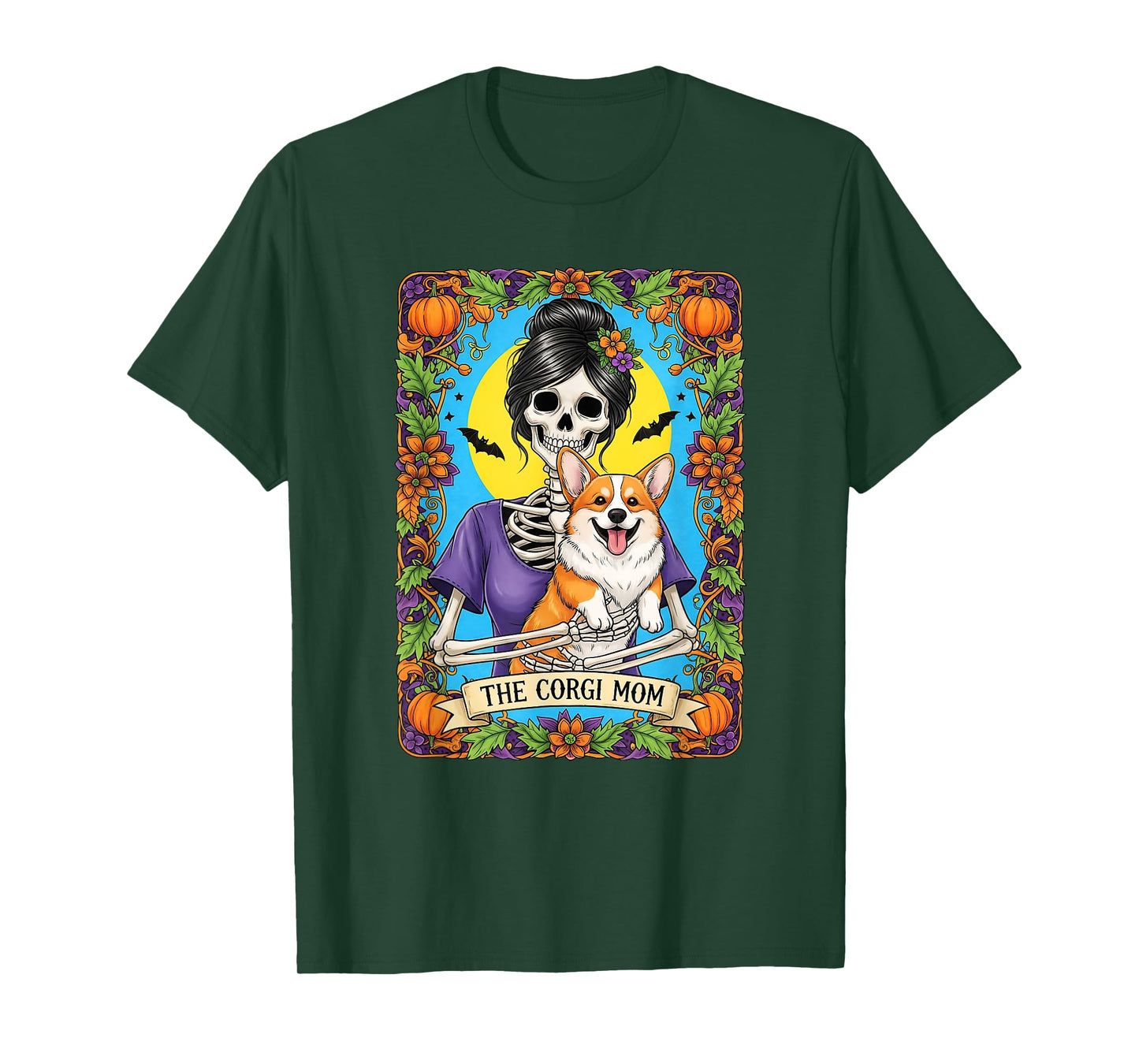 Retro Funny The Corgi Mom Skeleton Halloween Costume Mama T-Shirt