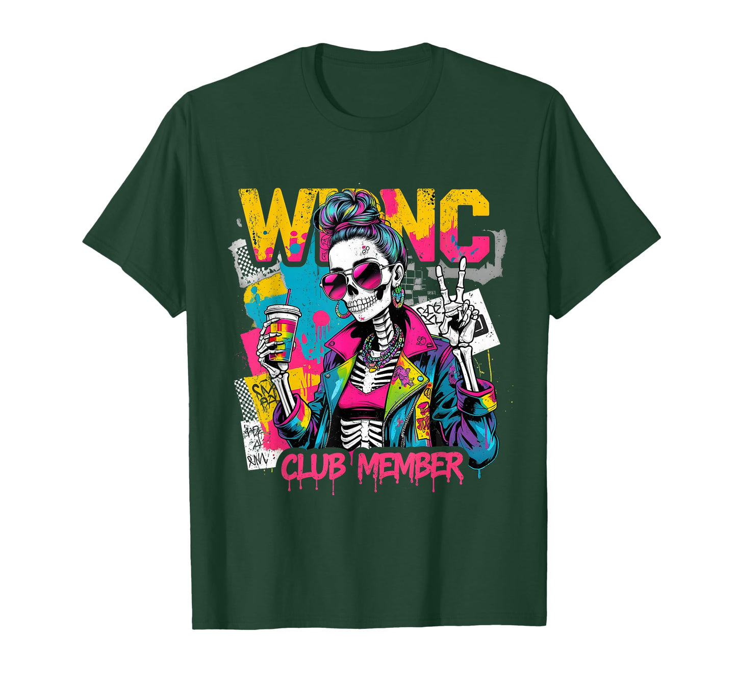 We Do Not Care Club Member Retro Skeleton Style T-Shirt