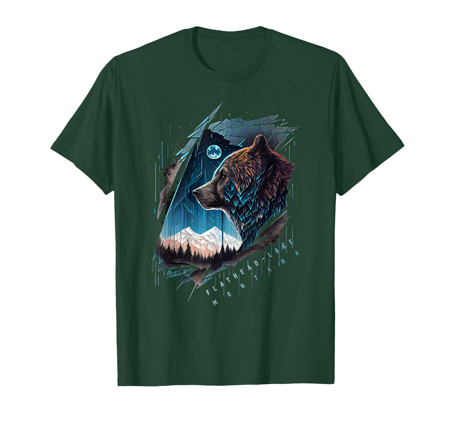 Flathead Lake Montana Vintage Bear T-Shirt