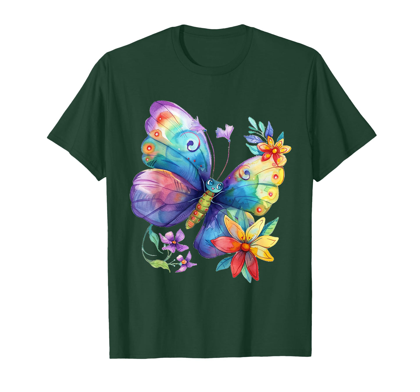 butterfly with flowers cute butterflies nature daughter T-Shirt