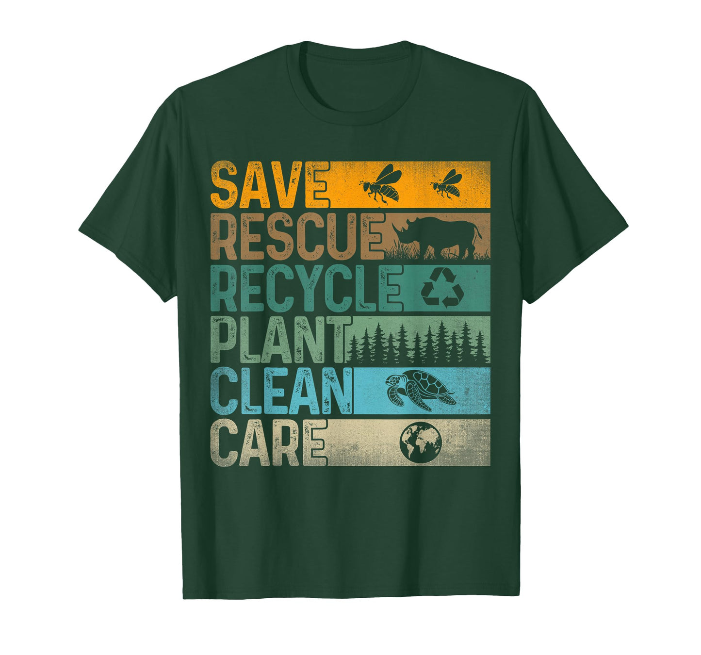 Save Bees Rescue Animals Recycle Plastic - Earth Day T-Shirt