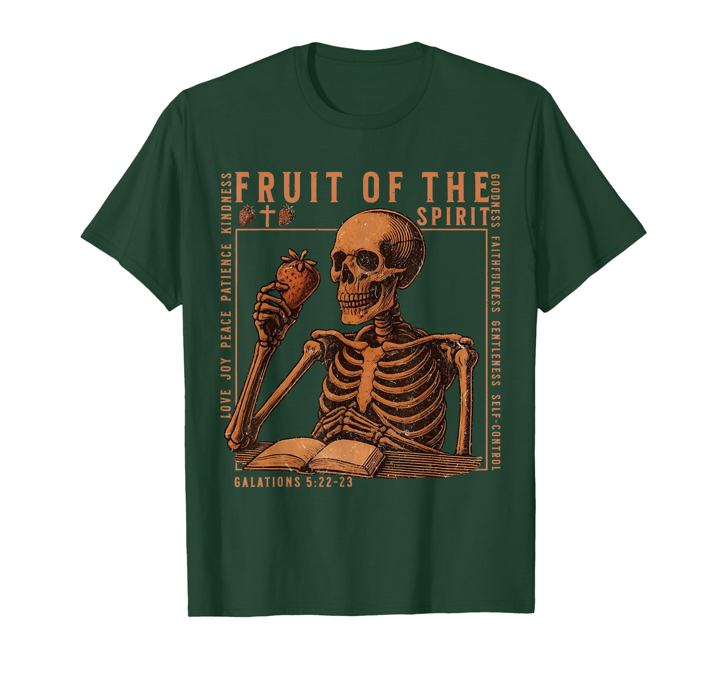 Fruit of The Spirit Christian Bible Verse Skeleton Halloween T-Shirt
