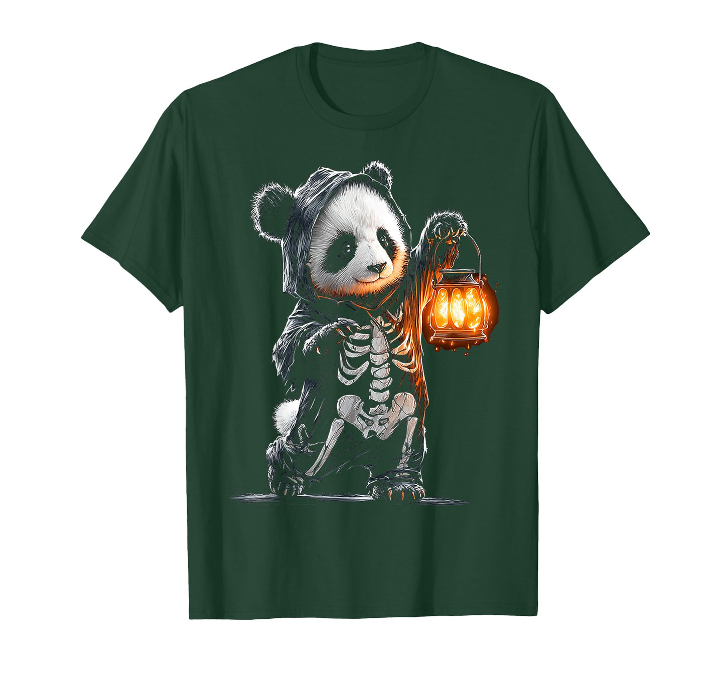 Halloween Panda Skeleton Vampire Lantern Animal Halloween T-Shirt