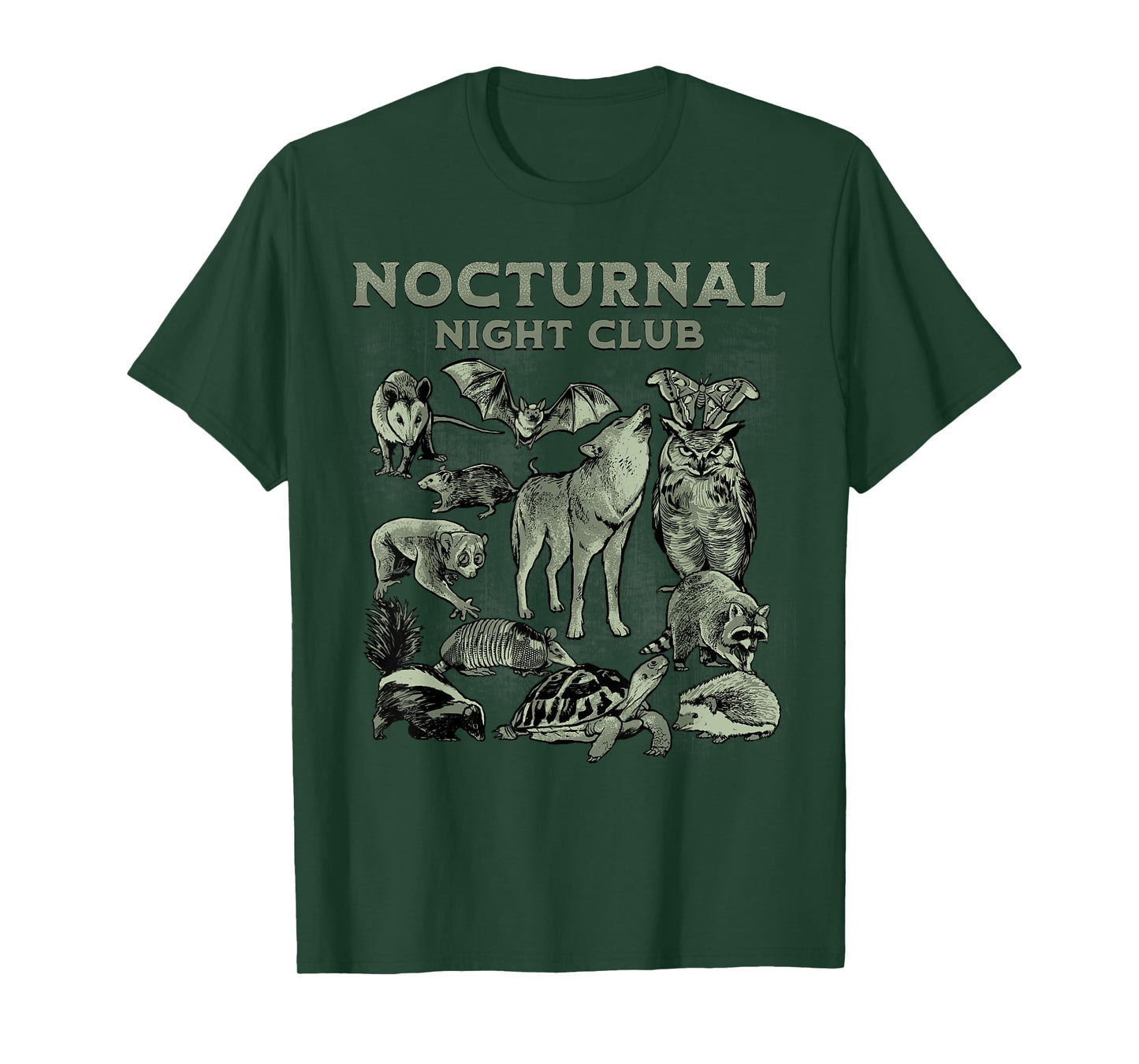 Nocturnal Night Club Dark Creatures Funny Animal Party T-Shirt