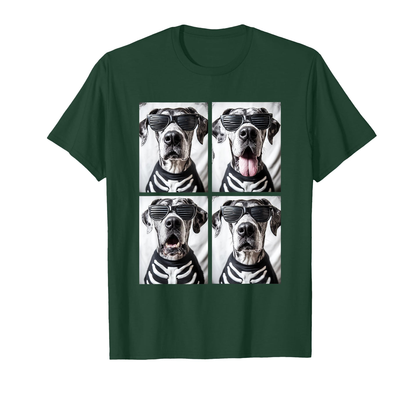 Great Danes with Sunglasses Skeleton Costume Halloween Dogs T-Shirt