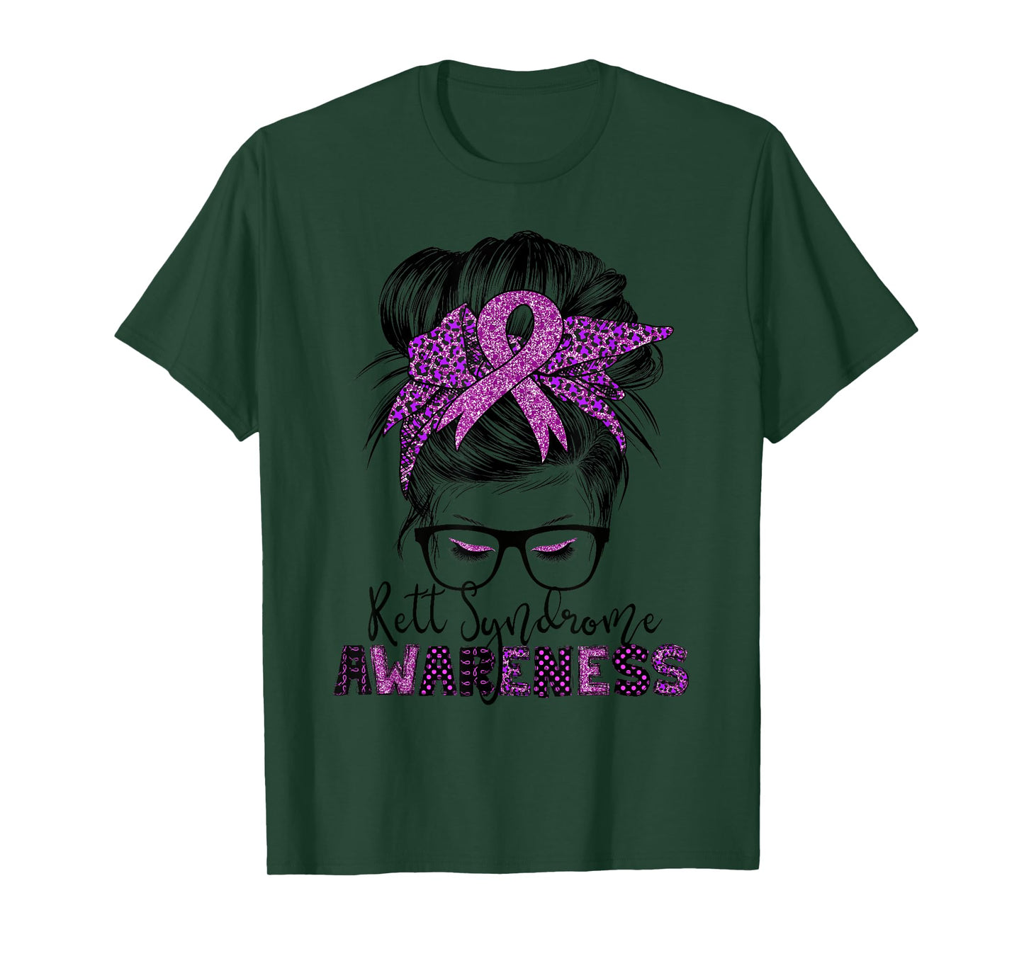 rett syndrome Awareness Messy bun hair women T-Shirt
