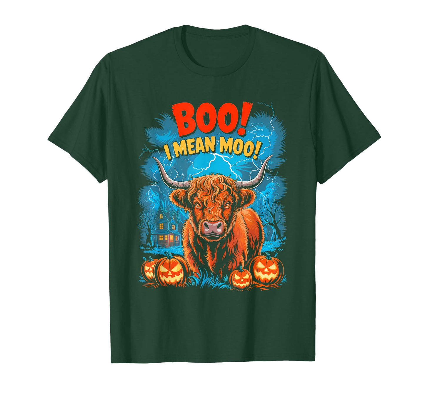 Boo! I Mean Moo Funny Cow Halloween T-Shirt