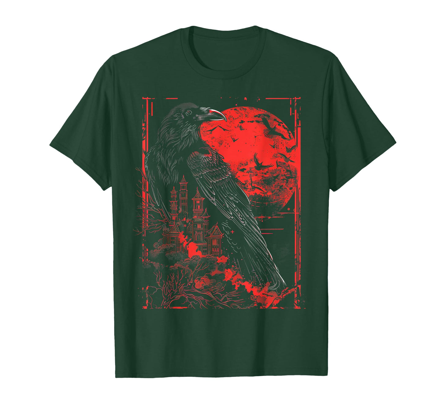 Gothic Art Gothic Tattoo Raven Art Raven Tattoo T-Shirt