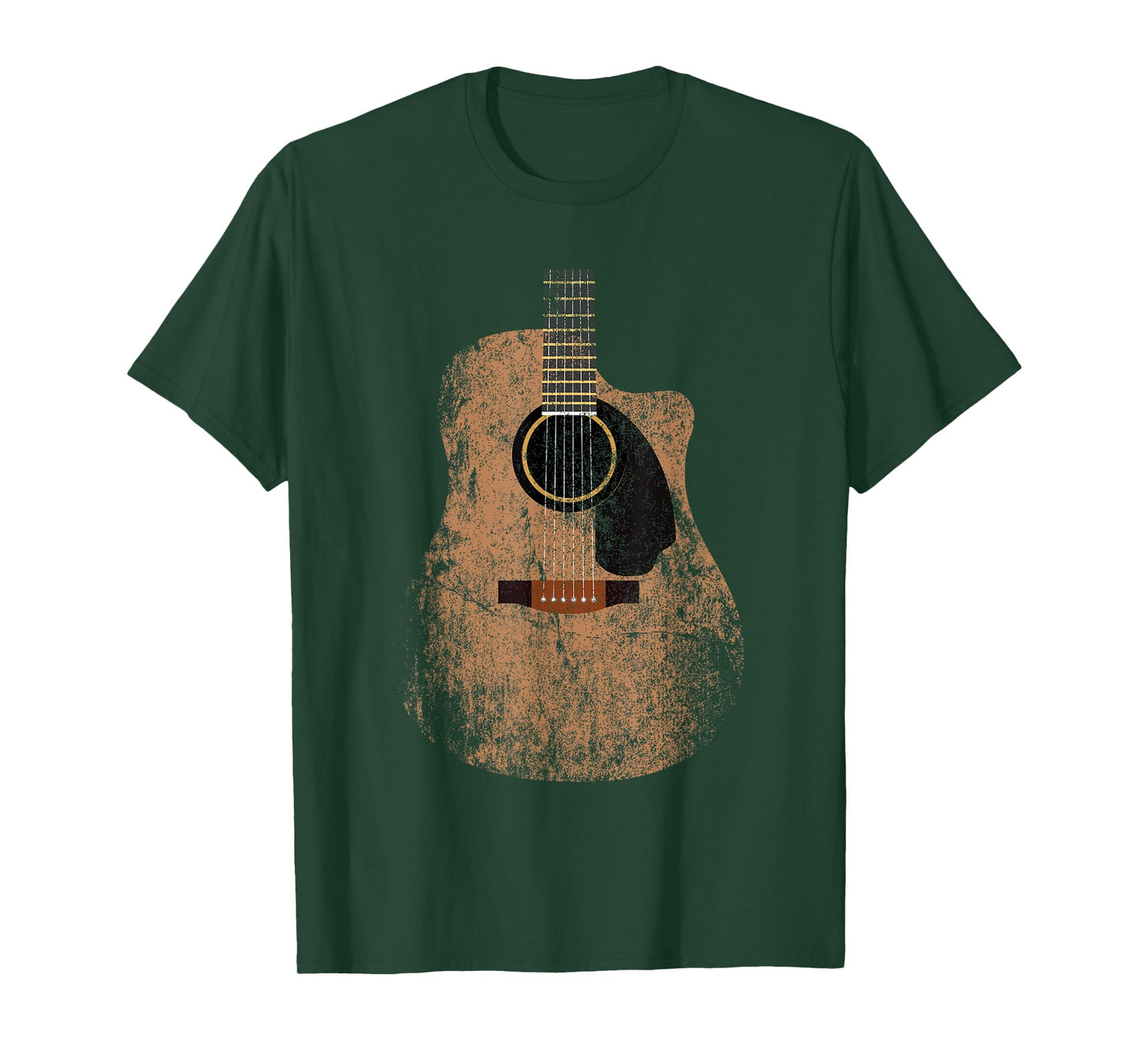 Vintage Guitar Distressed Acoustic Guitar Guitarist Player T-Shirt