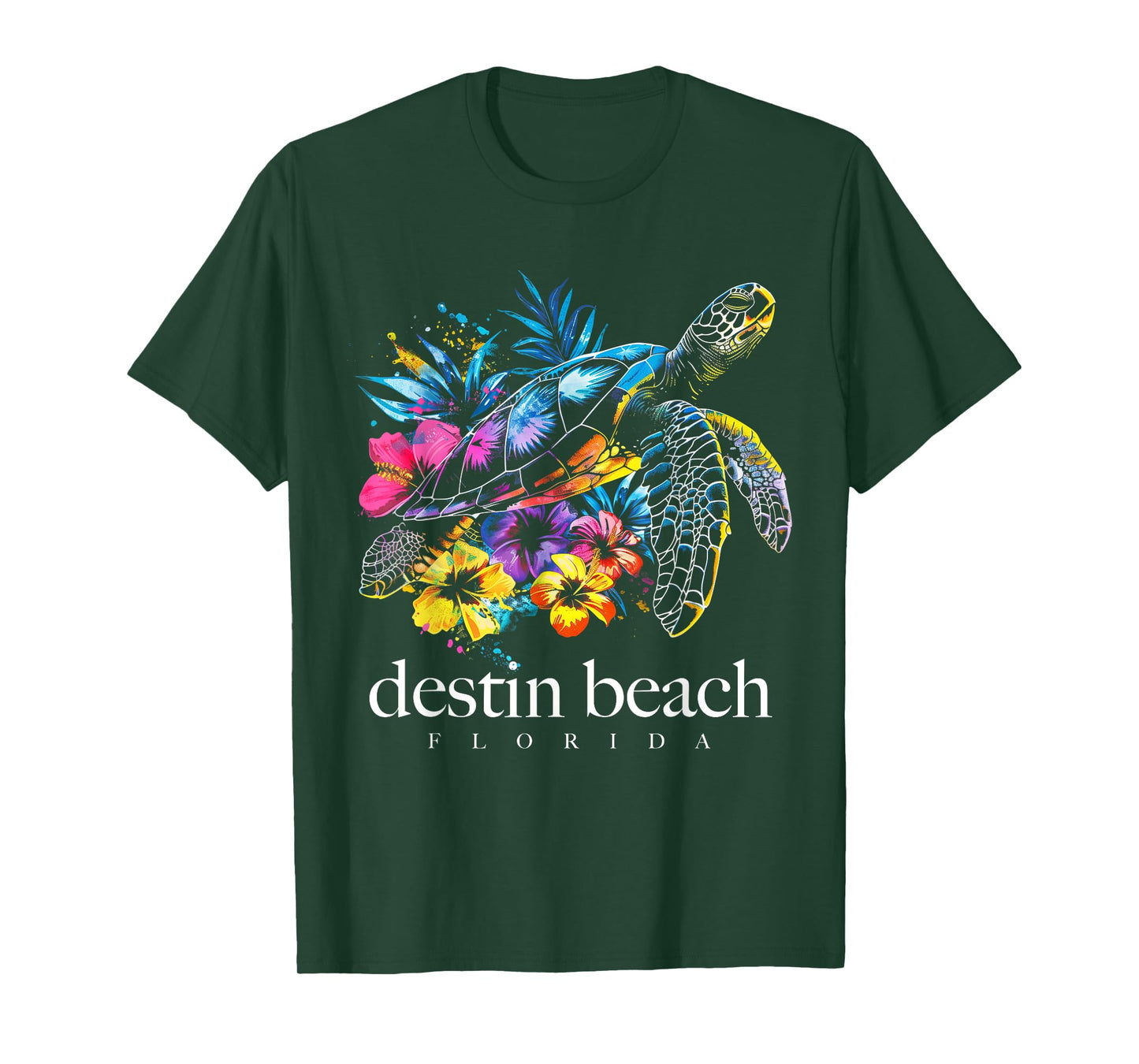 Destin Beach Florida Sea Turtle Scuba Diving Surfer Souvenir Men Women Kids T-Shirt