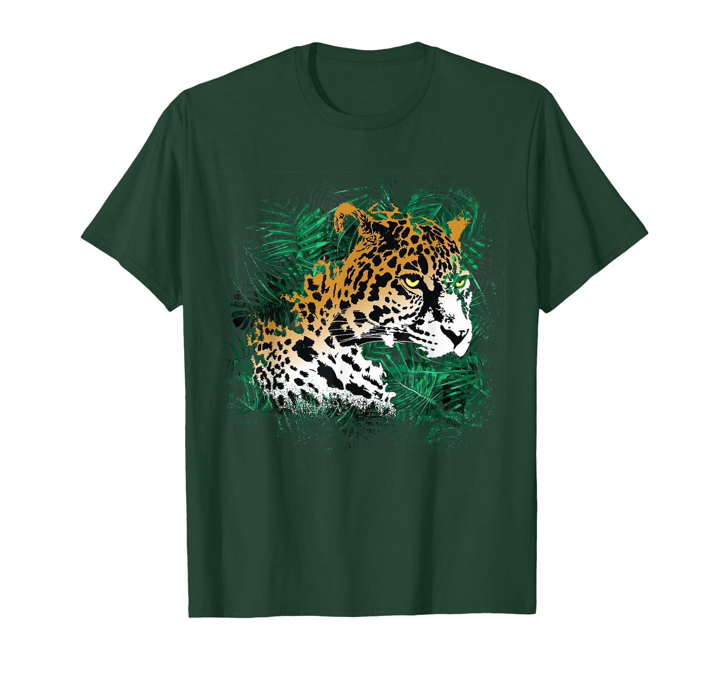 Leopard Rainforest Plant Nature Vegetation Animal Cat T-Shirt for Men Women Girls Kids