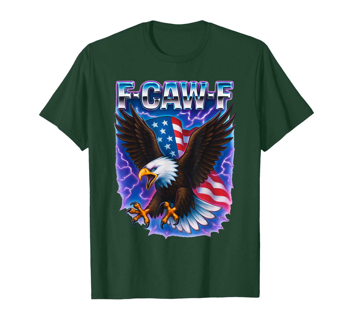 Bald Eagle F-Caw-F Funny 4th of July Adult Humor T-Shirt