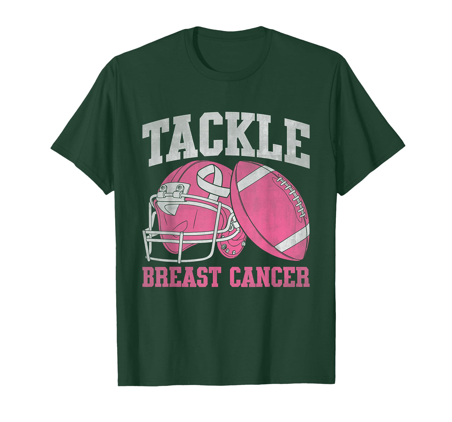 Tackle Football Breast Cancer Awareness Fighter & Survivor T-Shirt