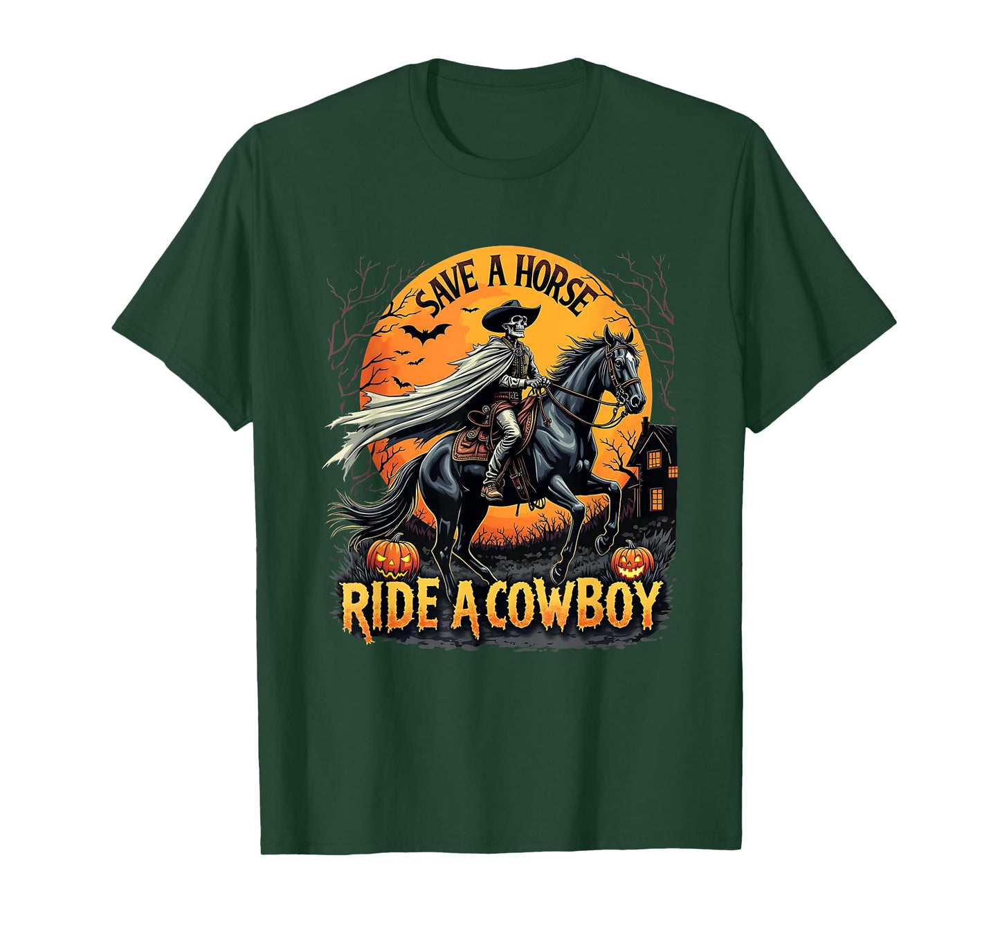 Ride A Cowboy Halloween Skeleton T-Shirt