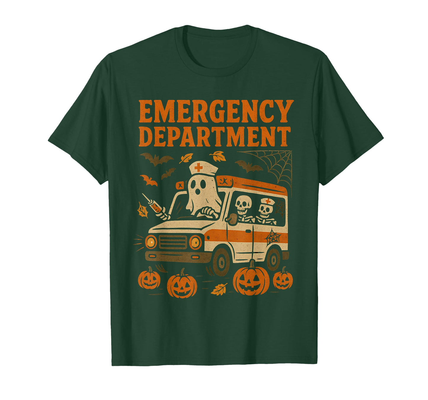Emergency Department Ghost Ambulance ER Nurse Squad Hallween T-Shirt