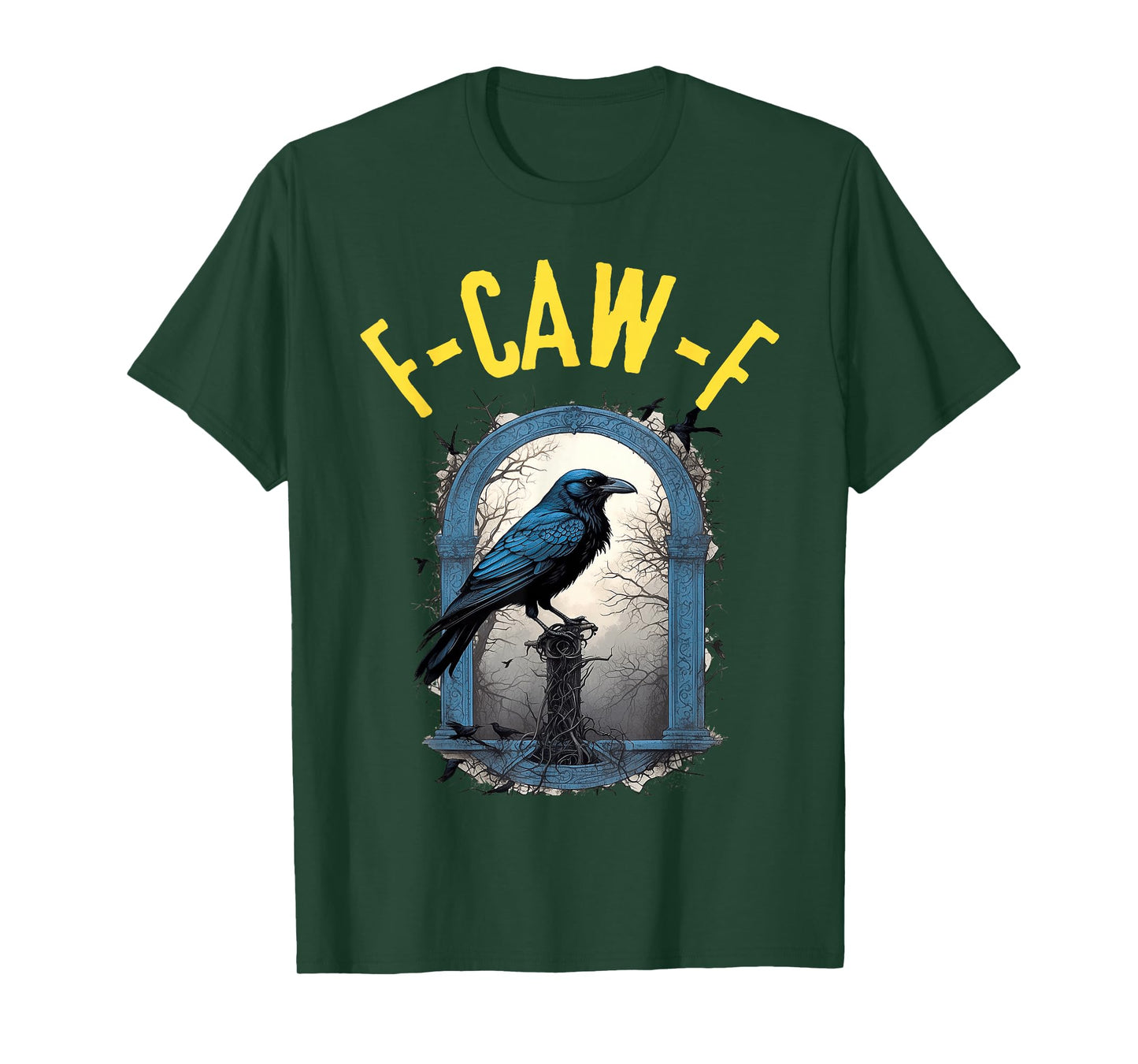 Black Crow F Caw F Funny Dark Bird Adult Humor Gothic T-Shirt