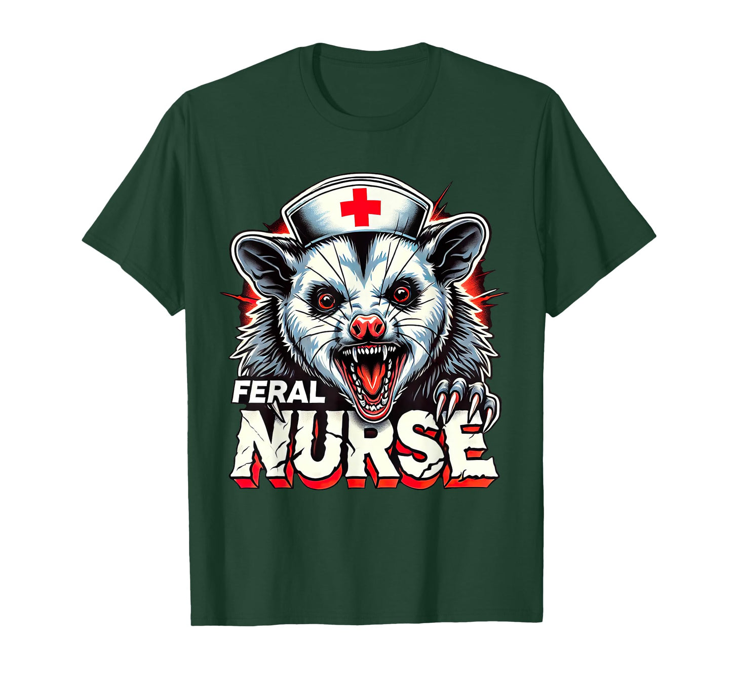Funny Feral Nurse Possum Nursing Student RN CNA LPN T-Shirt