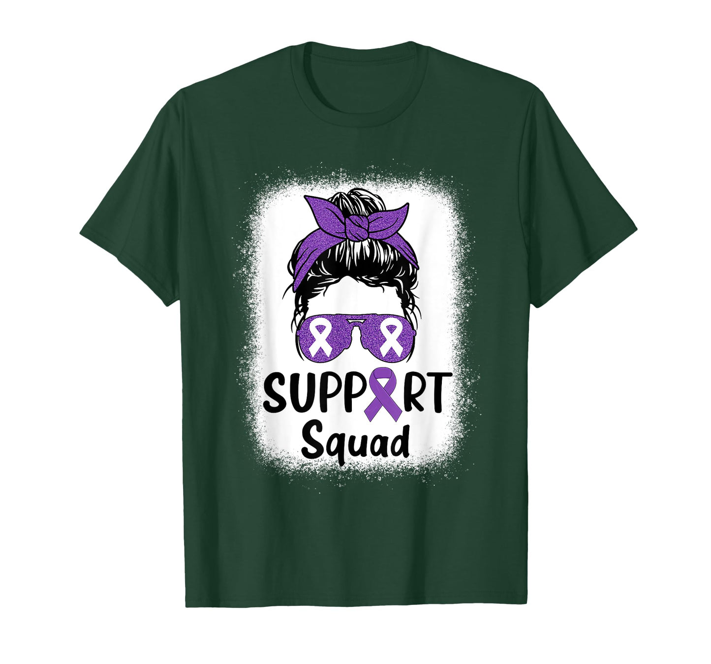 Hodgkin’s Lymphoma Awareness Support Squad Messy Bun Women T-Shirt