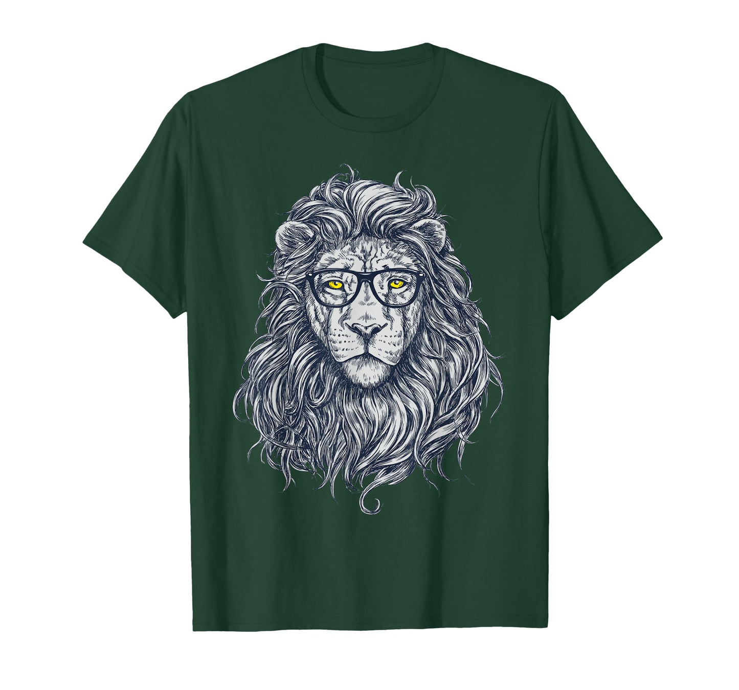 Cool Lion in Glasses Hipster Funny Nerd Humor T-Shirt