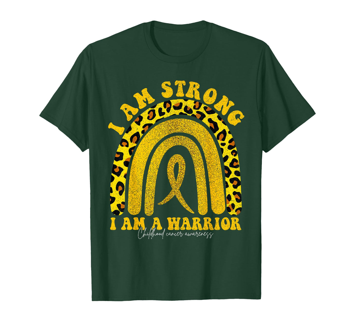 I Am Strong I Am a Warrior Childhood Cancer Awareness T-Shirt