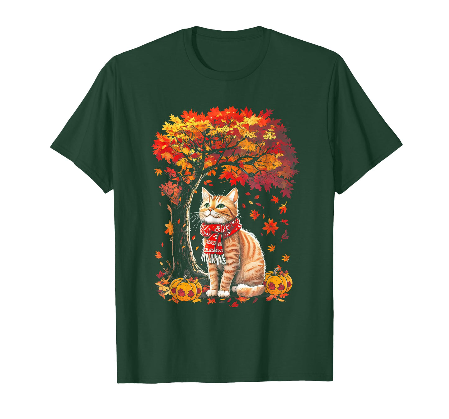 It's Fall YAll Cat Leaf Fall Tree Hello Autumn Thanksgiving T-Shirt